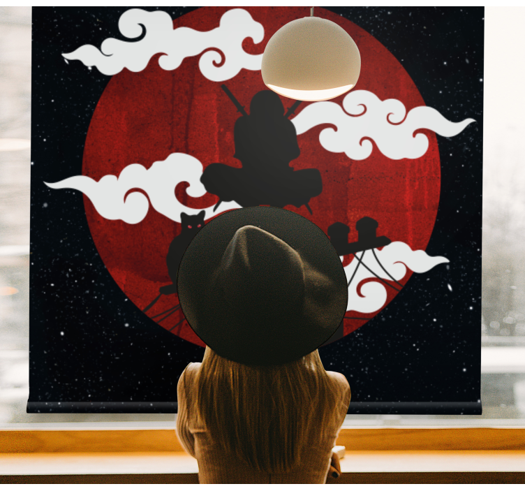 Samurai silhouette scene original roller blind - TenStickers