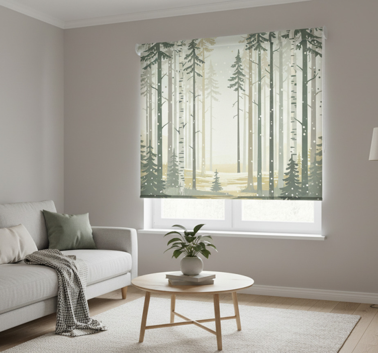 Scandinavian roller blind calming scandinavian forest - TenStickers