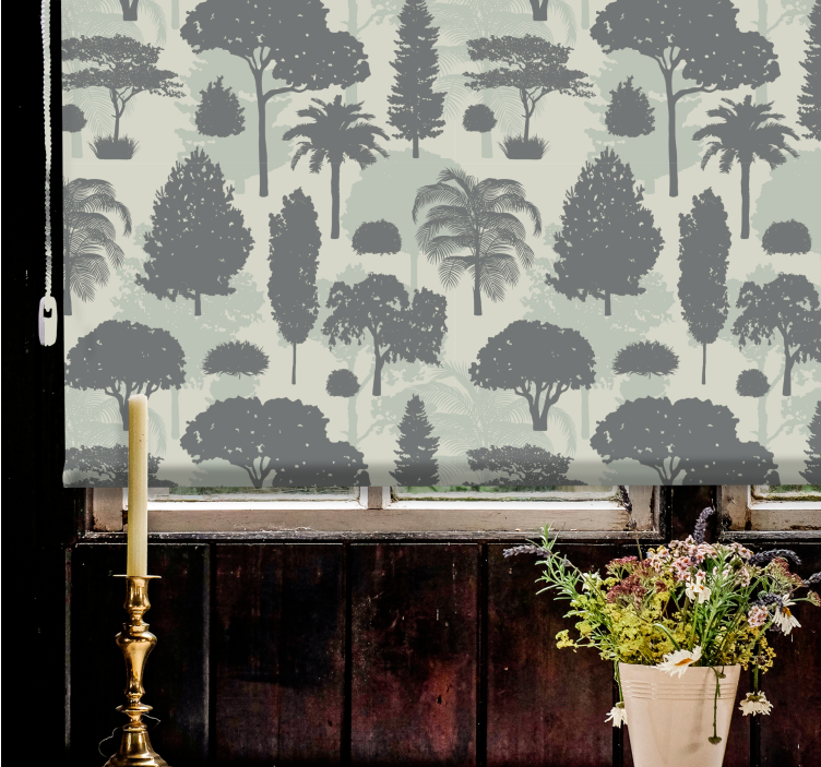 Silhouetted forest pattern tree roller blind - TenStickers