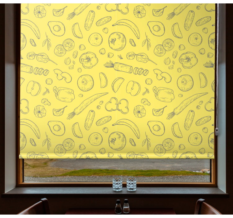 Sketchy fruit pattern kitchen roller blind - TenStickers