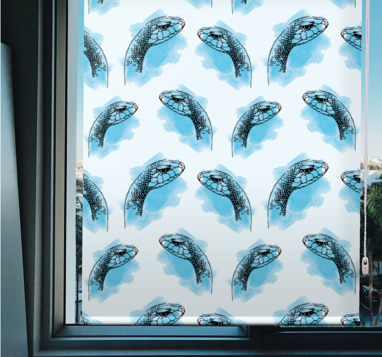 Blue snake faces animal roller blind - TenStickers