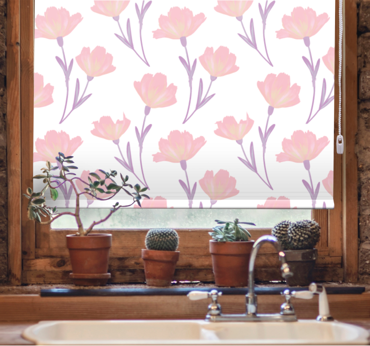Soft Bloom Theme flower roller blind - TenStickers