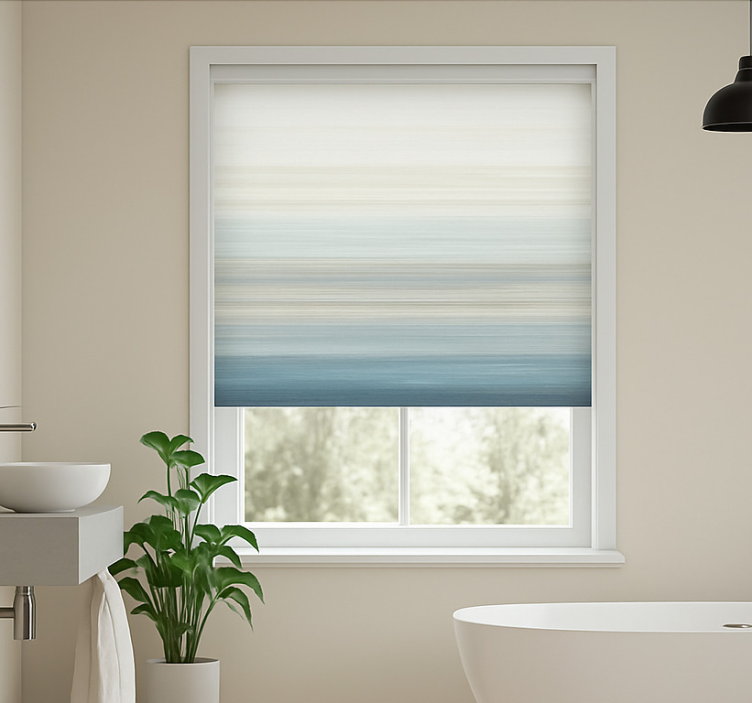 Soft blue gradient bathroom roller blind - TenStickers
