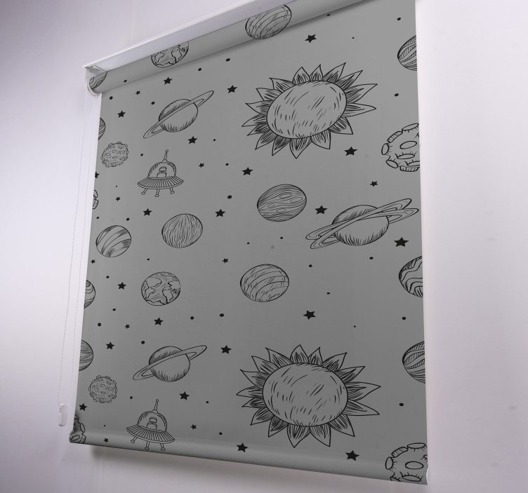 Space Exploration Sketch geek roller blind - TenStickers