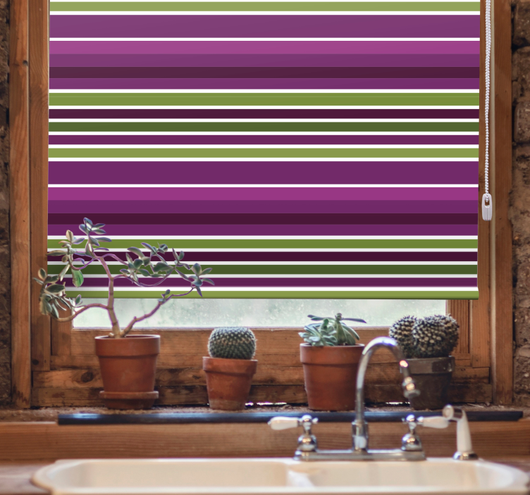Purple and green motif bathroom roller blind - TenStickers