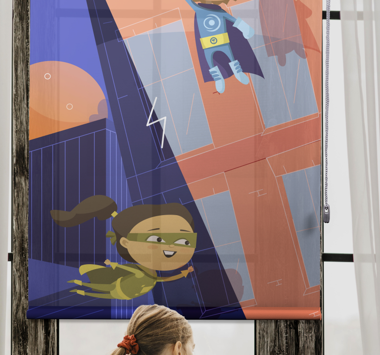 Superhero Adventure children room roller blind - TenStickers