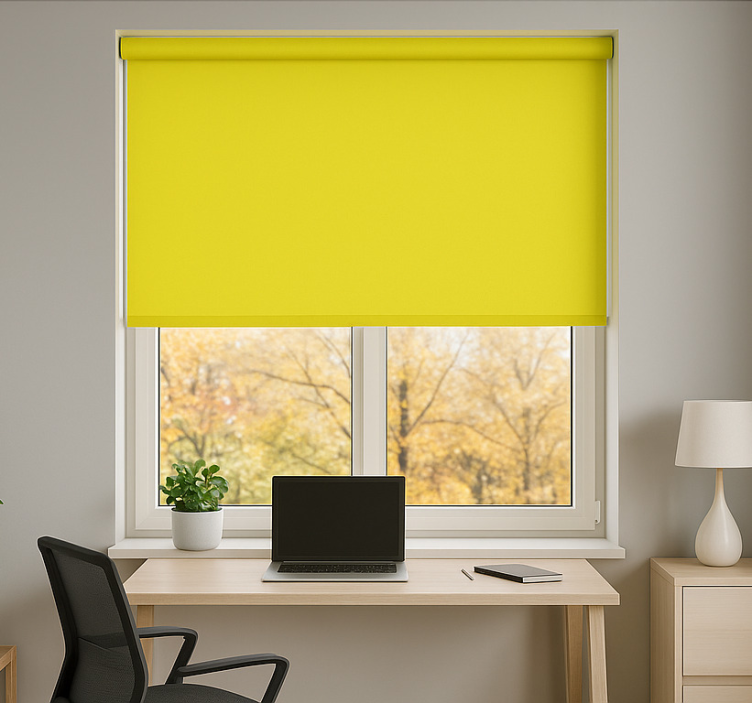 Trendy yellow office roller blind - TenStickers