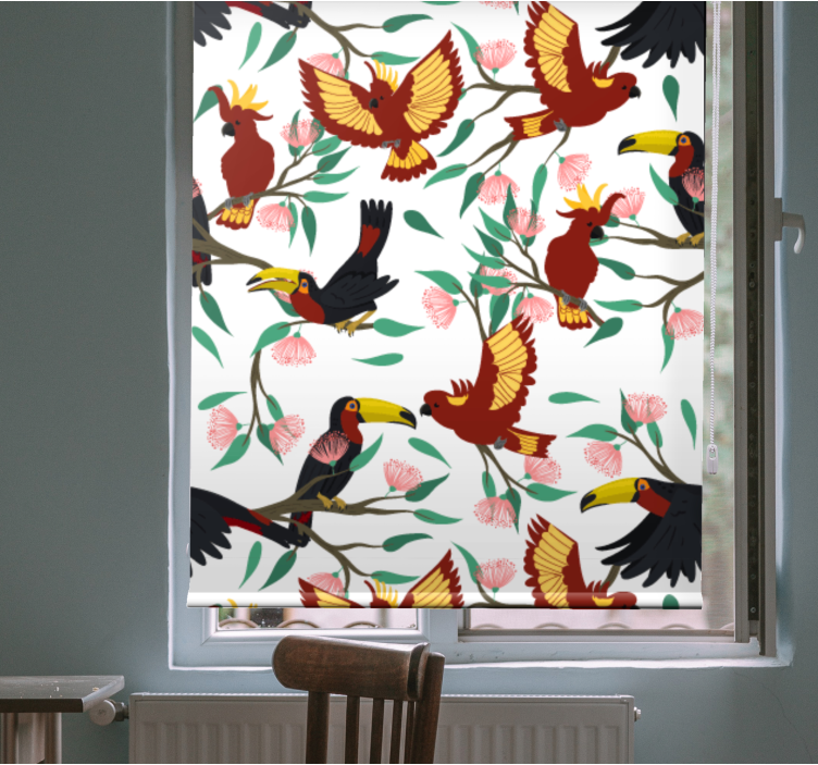 Tropical Bird Patterns animal roller blind - TenStickers