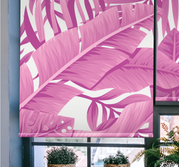 Tropical Leaf Motif flowers and plants roller blind - TenStickers