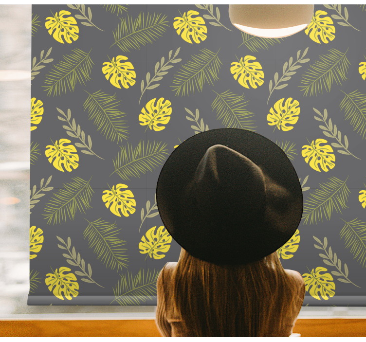 Tropical Leaf Pattern flowers and plants roller blind - TenStickers