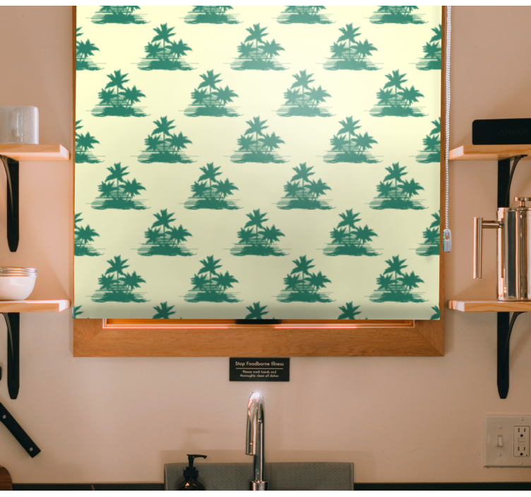 Tropical Palm Silhouettes tree roller blind - TenStickers