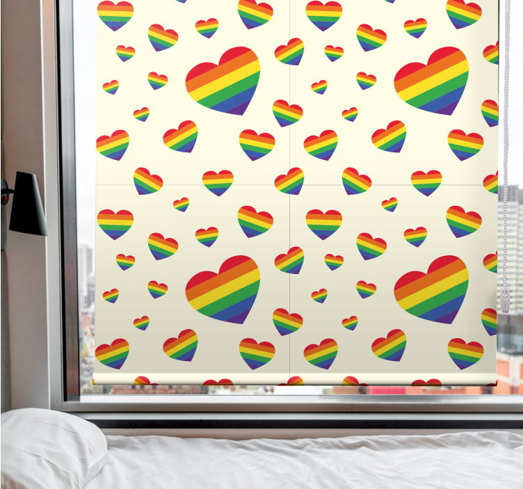 LGTB hearts pattern romantic roller blind - TenStickers