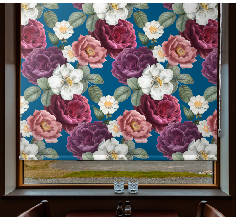 Vibrant Rose Arrangement flower roller blind - TenStickers