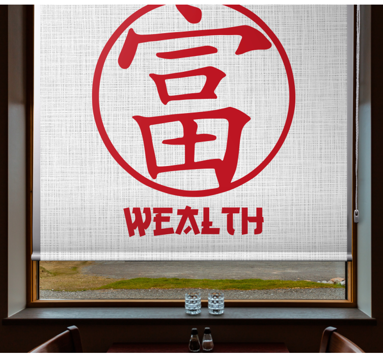 Wealth Symbol text roller blind - TenStickers