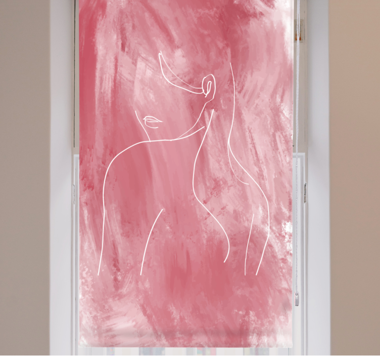 Woman over a pink painting Blind painting - TenStickers