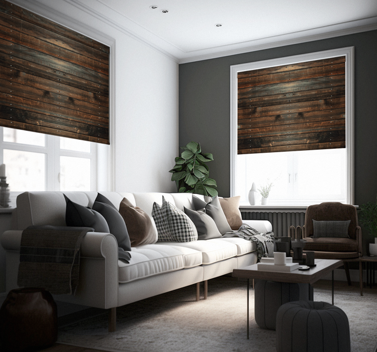 Wooden dark brown Rustic blind - TenStickers