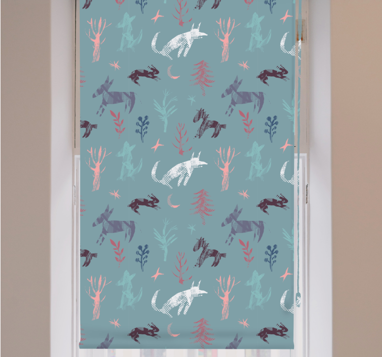 Woodland Beasts Motif animal roller blind - TenStickers