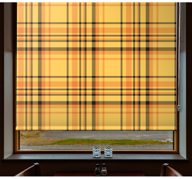 Yellow plaid pattern Living room blind - TenStickers