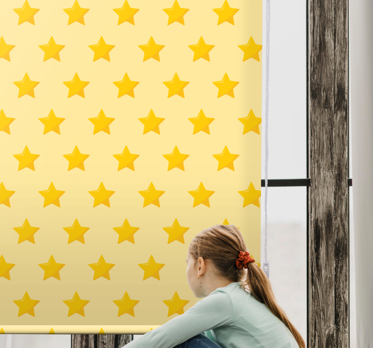 Yellow star pattern original roller blind - TenStickers