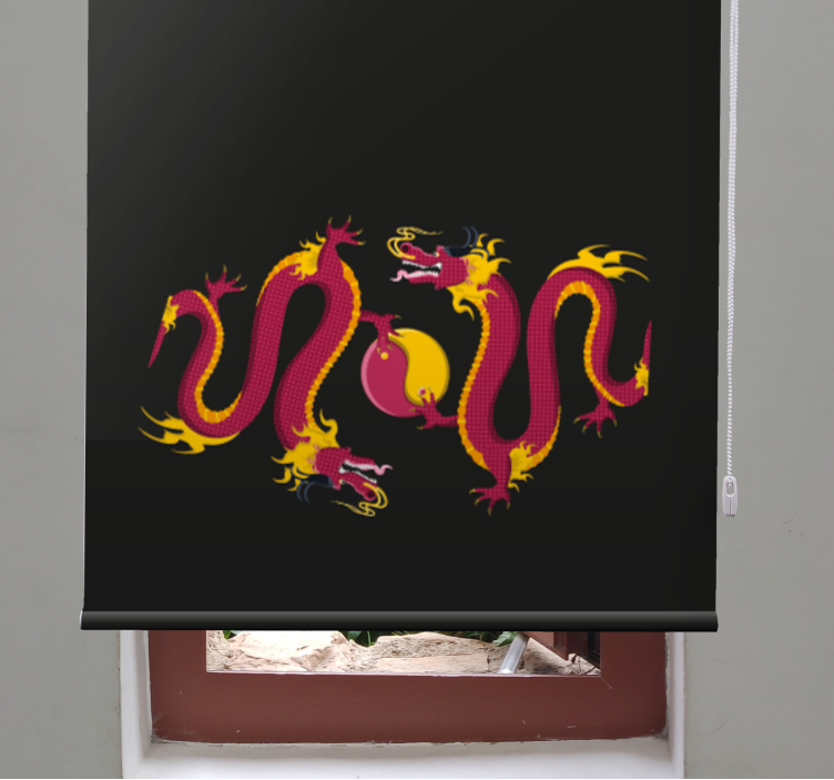 Yin and Yang Two Dragons Various animal blind - TenStickers