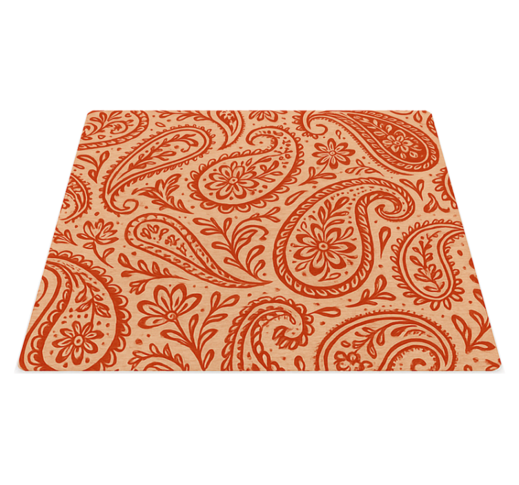 Original placemats warm red paisley design - TenStickers