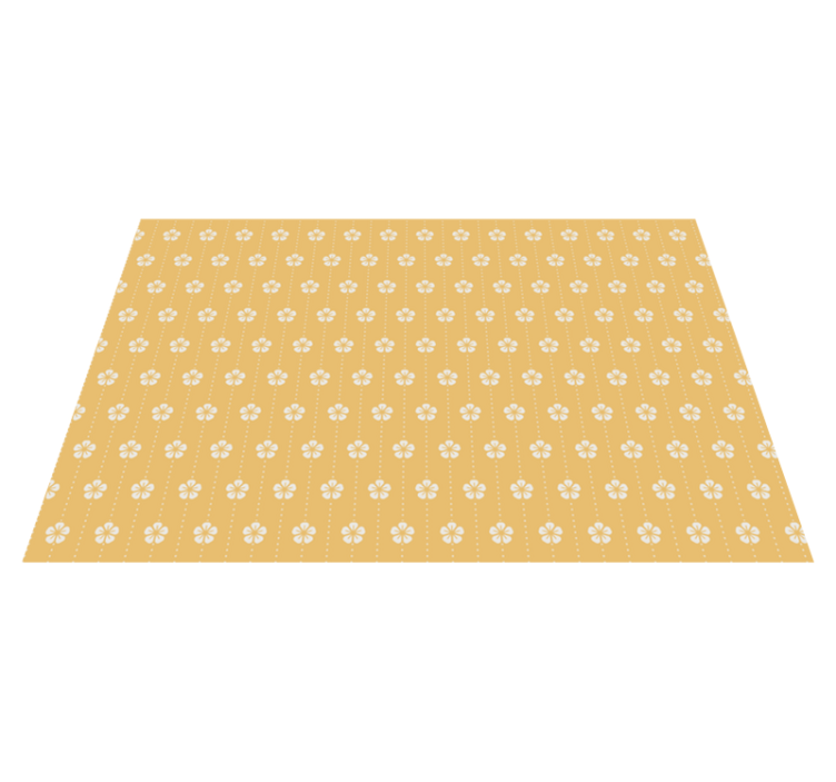 White flowers yellow floral placemats - TenStickers