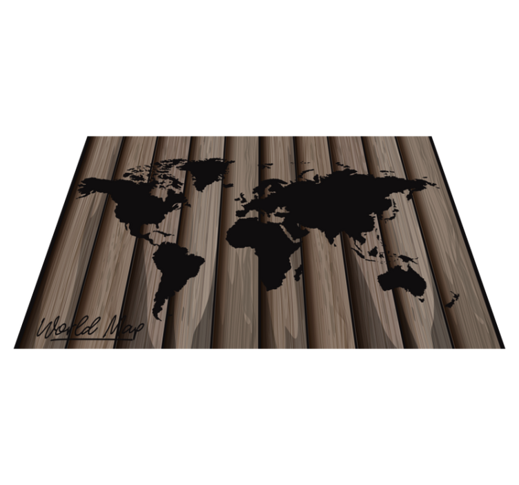 Wooden pattern with world map placemats - TenStickers