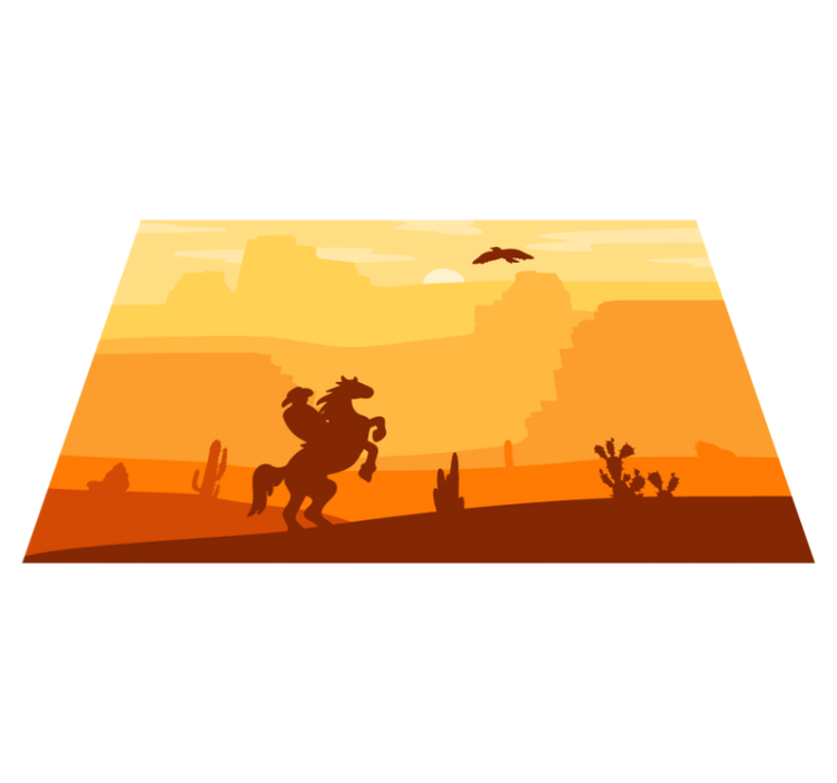 Original placemats silhouetted cowboy design - TenStickers