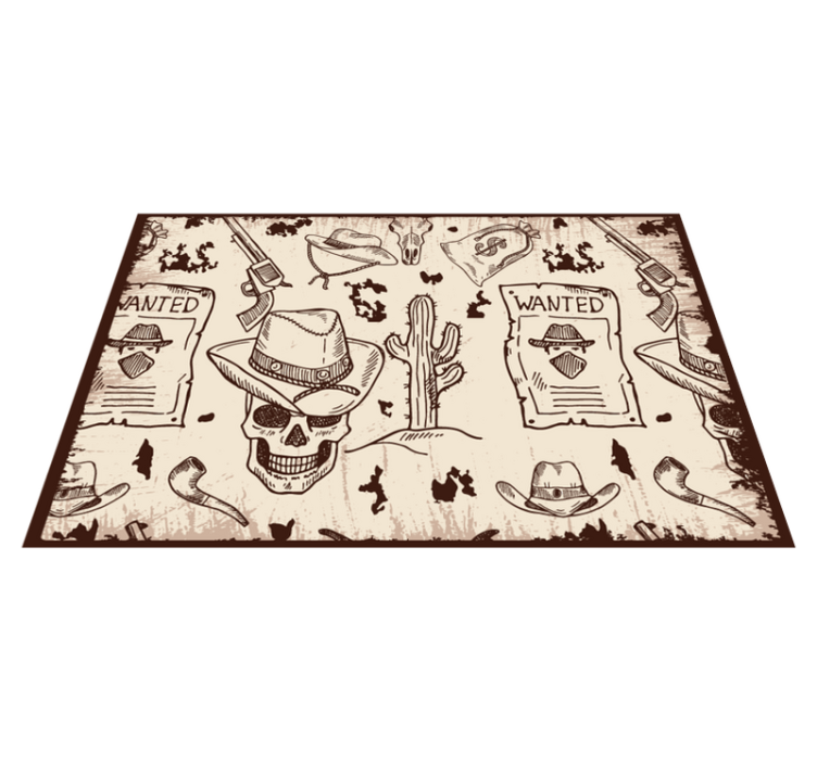 Original placemats with skull and cowboy designs - TenStickers