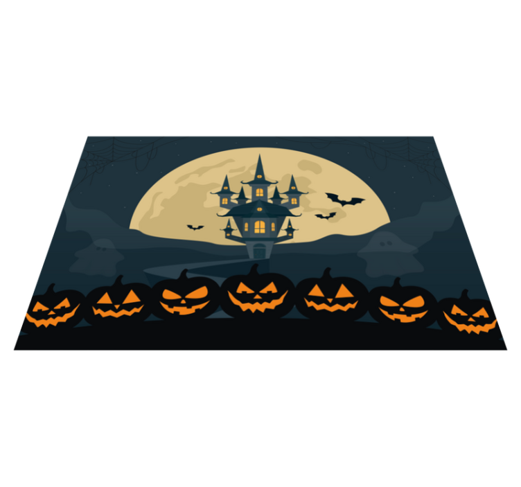Halloween placemat haunted castle design - TenStickers