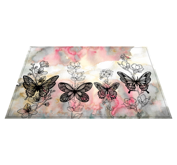 Floral Butterfly Accents placemat Floral Butterfly Accents placemat - TenStickers
