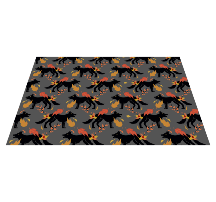 Halloween placemat foxes with flames - TenStickers