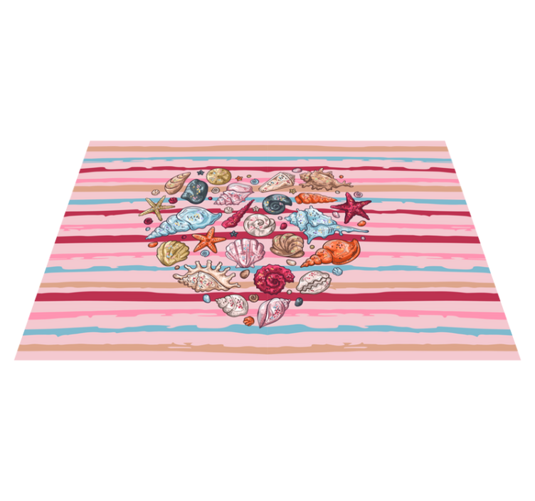 Modern placemats with shells heart design - TenStickers