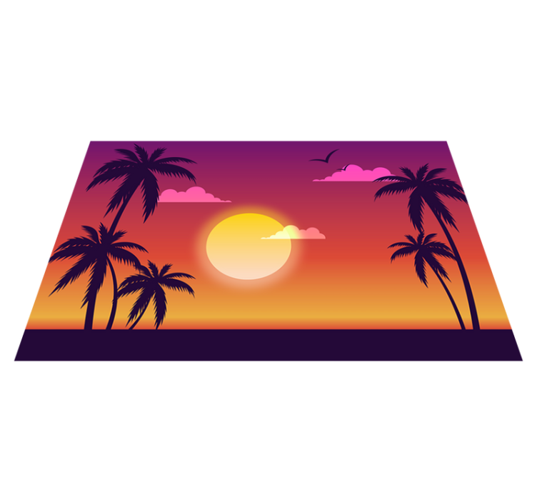 Modern placemats tropical sunset design - TenStickers