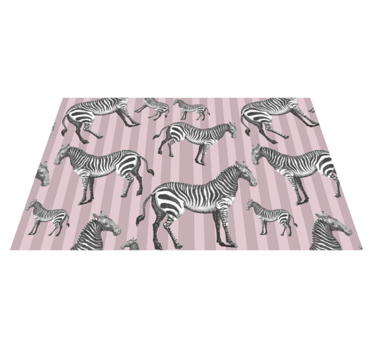 Vintage illustration pattern zebra placemats - TenStickers