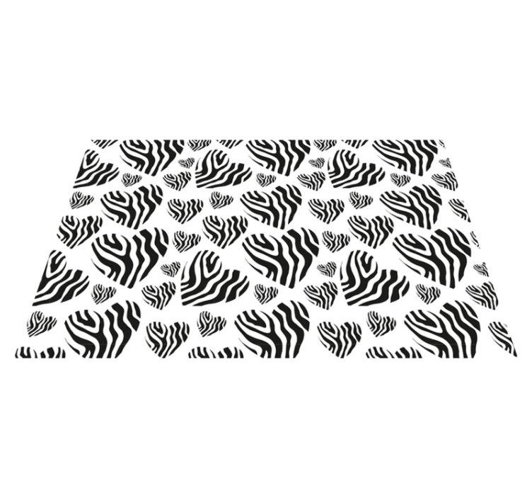 Animal print heart zebra placemats - TenStickers