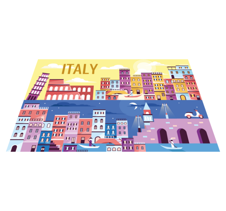 Personalisable placemats of vibrant italian cityscape - TenStickers