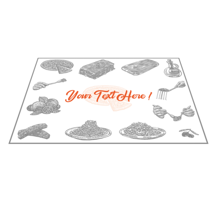 Italian food icons with text placemats - TenStickers
