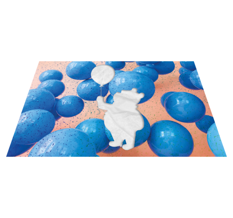 Children placemats bear holding balloon - TenStickers