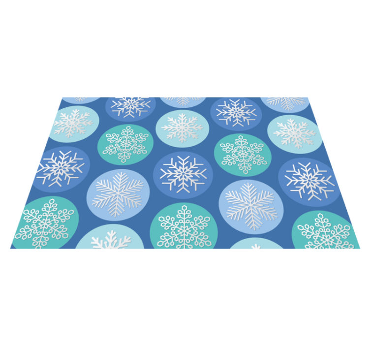 Christmas placemats snowflake pattern round - TenStickers