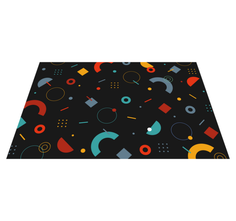 Modern placemats with vibrant geometric design - TenStickers