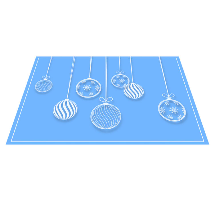 Blue and white christmas bubbles placemats - TenStickers