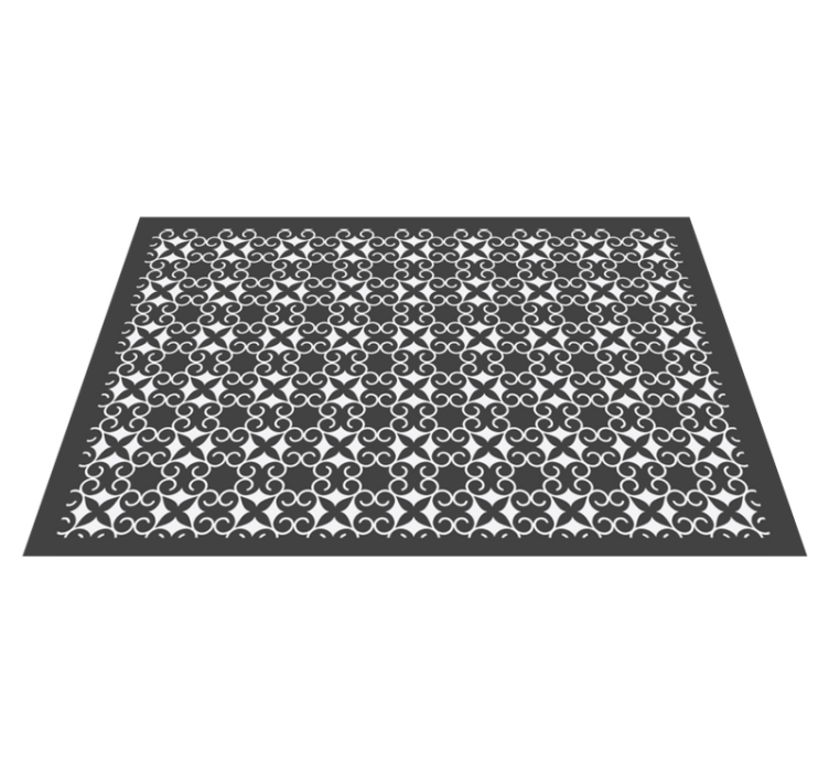 Black and white tile pattern textured placemats - TenStickers