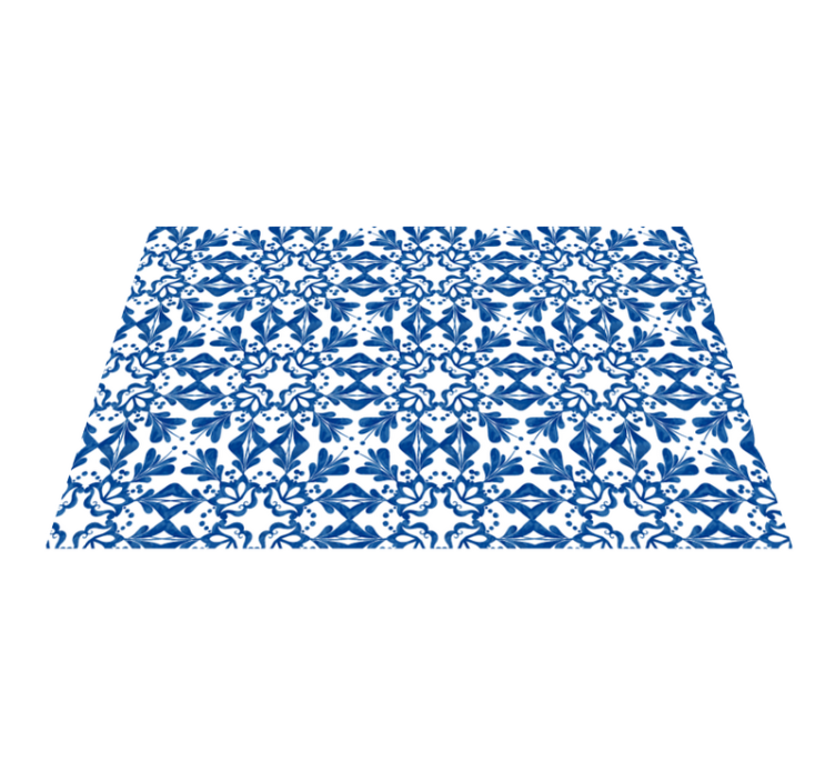 Blue vintage pattern tile textured placemats - TenStickers