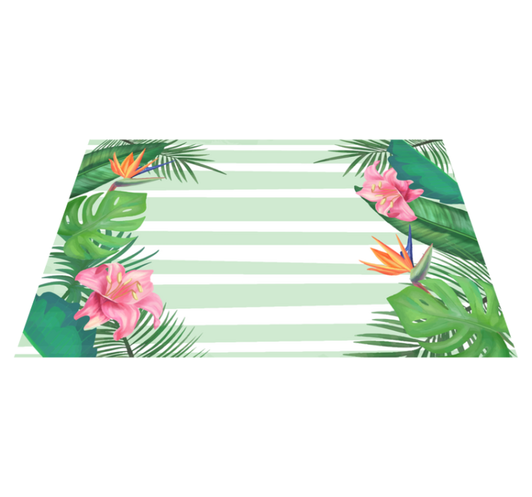 Monstera with white rectangle Vinyl placemats - TenStickers