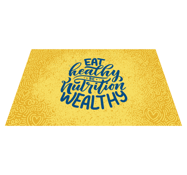 Placemat with quote healthy eating abundance - TenStickers