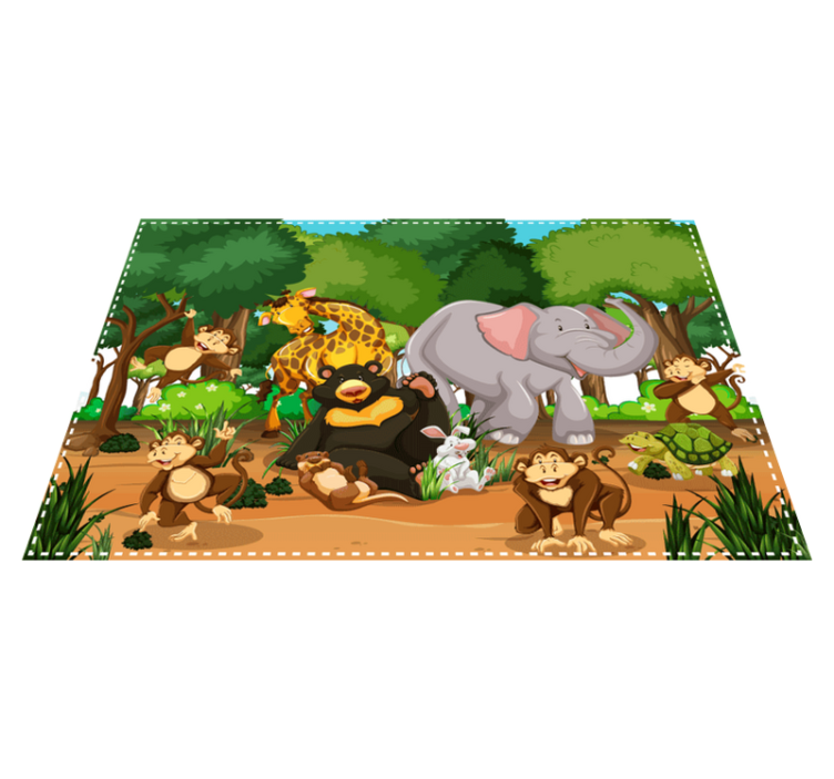 Children placemats animal fun scene - TenStickers