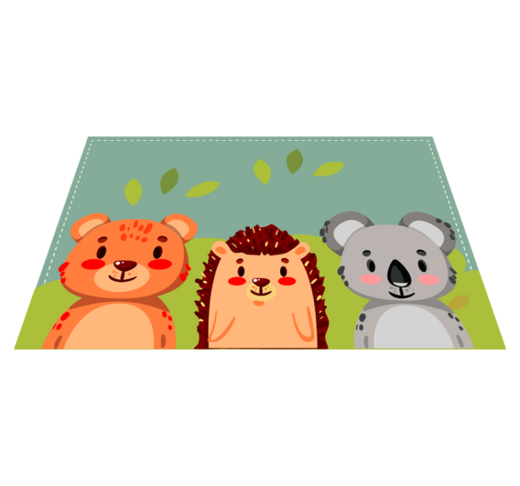 Children placemats cute animal companions - TenStickers