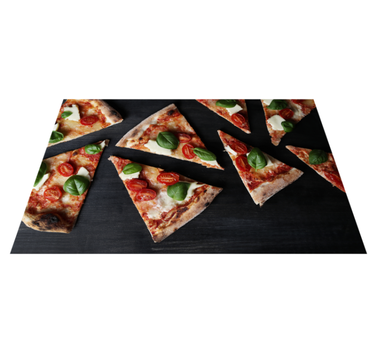 Restaurant placemats sliced pizza arrangement - TenStickers