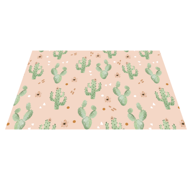 Cactus and flowers pattern modern placemats - TenStickers